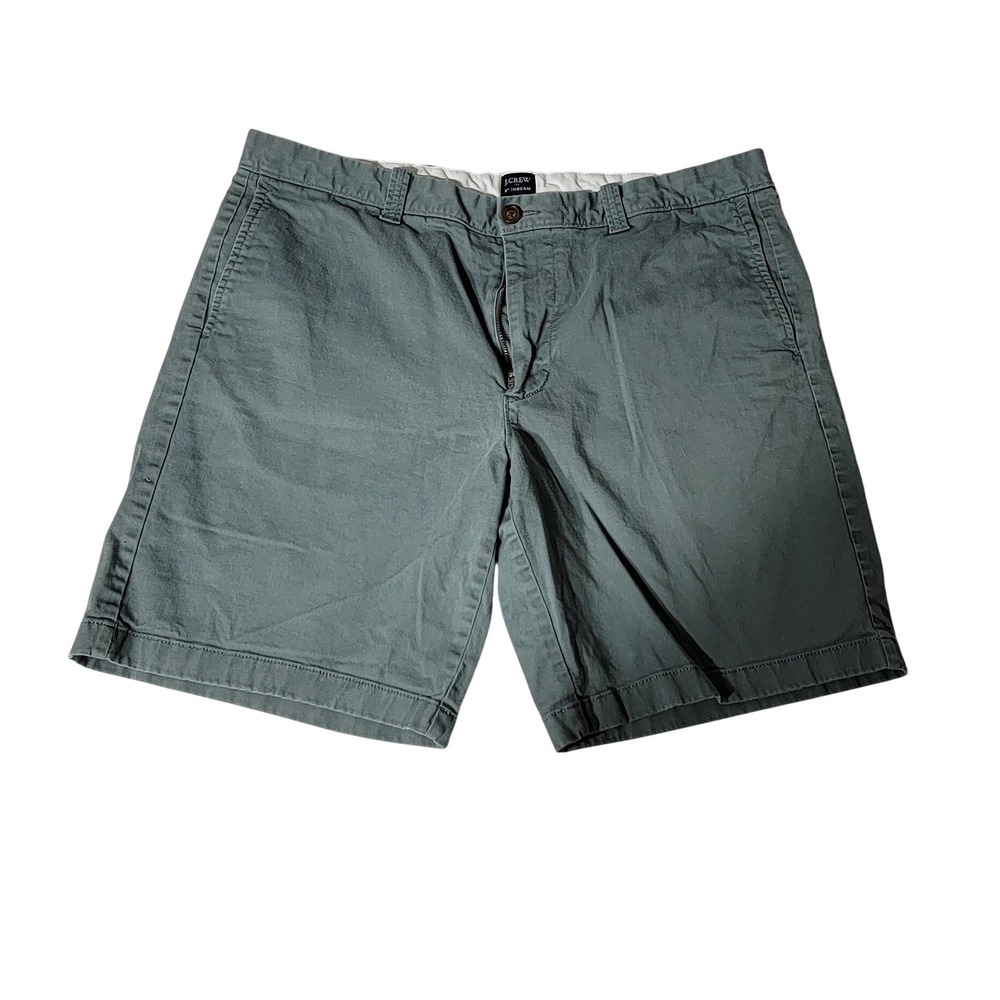 J.Crew Mens 9 Inch Inseam Chino Shorts Size 38 Dusty Blue Green Re-Imagined